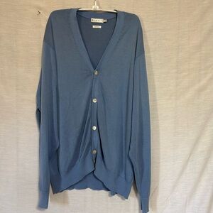 Peter Millar Blue Cotton Cardigan XL NWOT Lightweight Classic
